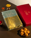 Pastel Blue Pure Tissue Silk Saree with Silver Geometric Weave and Gold Border