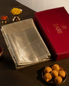 Light Gold Pure Tissue Silk Saree with Diamond Motifs & Rich Pallu