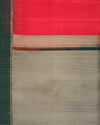 Crimson Red and Antique Gold Pure silk saree with Zari Borders