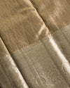Light Gold Pure Tissue Silk Saree with Diamond Motifs & Rich Pallu