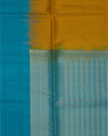Bright Yellow Handloom Soft Silk Saree with Raindrop Motifs & Deep Blue Contrast Pallu