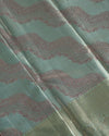 Light Green Pure Tissue Silk Saree with Floral Wave Motifs in Neem Zari