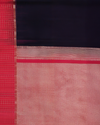 Navy Blue and Magenta Pure Silk Saree with Subtle Zari Weave