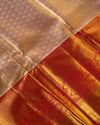 Red and Gold Pure Tissue Silk Saree with Zari Border & Rich Pallu