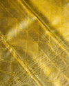 Lemon Yellow-Gold Tissue Pure Silk Saree with Diamond Weave & Turning Border
