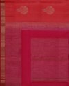 Coral Red & Rani Pink Pure Silk Saree with Zari Buttas