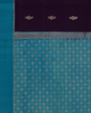 Teal Blue & Plum Purple Pure Silk Saree with Zari Motifs