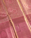 Baby Pink Pure Tissue Silk Saree with Intricate Floral Brocade & Rich Pallu