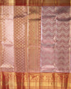 Pink and Red Tissue Silk Saree with Intricate Weave & Rich Pallu