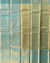 Pastel Blue Pure Tissue Silk Brocade Saree with Gold Zari & Rich Pallu