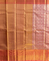 Pink Pure Tissue Silk Saree with Checks, Floral Motifs & Honeycomb Inspired Border