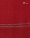 Coral Red & Deep Green Pure Silk Saree with Zari Butta