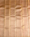 Golden Pink Pure Tissue Silk Saree with Floral Buttas, Checks & Turning Border