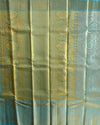 Pastel Blue Pure Tissue Silk Saree with Intricate Floral Weave & Rich Pallu