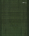 Deep Sea Blue Pure Handloom Silk Saree with Green Contrast Border & Striped Pallu