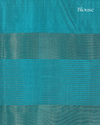 Aqua Teal & Champagne Beige Pure Silk Saree with Textured Zari Borders