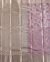 Silver Pure Tissue Silk Saree with Neem Zari Triangles and Rich Pallu