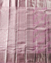 Pastel Pink Pure Tissue Silk Saree with Floral Wave Motifs in Silver Zari