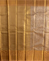 Gold Pure Tissue Silk Brocade Saree with Gold Zari & Rich Pallu
