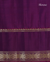 Teal & Plum Maroon Pure Silk Saree with Gold Grid Weave