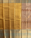 Brown Pure Tissue Silk Brocade Saree with Geometric Border & Rich Pallu