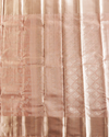 Pastel Pink Pure Tissue Silk Saree with Silver Geometric Weave and Subtle Silver Border