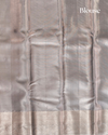 Silver Pure Tissue Silk Saree with Neem Zari Triangles and Rich Pallu