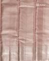 Silver Pure Tissue Silk Saree with Gold Zari Motifs, Silver Border & Pastel Pink Blouse