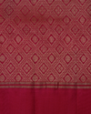 Parrot Green Handloom Soft Silk Saree with Raindrop Motifs & Dark Pink Contrast Pallu