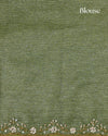 Tanzira – Green Crushed Chiffon Saree with Kardana, Pearl & Sequin Hand Embroidery