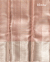 Pastel Pink Pure Tissue Silk Saree with Silver Geometric Weave and Subtle Silver Border