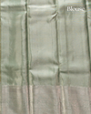 Pastel Green Pure Tissue Silk Saree with Light Gold Motifs and Silver Border