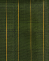 Vibrant Yellow Pure Handloom Silk Saree with Deep Green Contrast Border & Striped Pallu