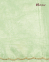 Baag-e-Noor – Green Saree with Deer & Floral Motifs and Handcrafted Kardana Scallop Border