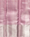 Pastel Pink Pure Tissue Silk Saree with Geometric Weave & Soft Metallic Border