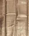 Silver Tissue Pure Silk Saree with Geometric Checks, Floral Motifs & Grand Pallu