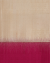 Beige Handloom Soft Silk Saree with Contrast Pink Border & Pallu