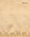 HUM – Butter Yellow Organza Saree with Floral Embroidery and Scalloped Pearl Border