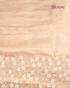 Nuraani – Golden Tissue Saree with Floral Thread Embroidery & Sequin Accents