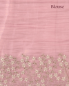Nuraani – Pink Tissue Saree with Floral Thread Embroidery & Sequin Accents