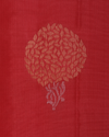 Coral Red & Rani Pink Pure Silk Saree with Zari Buttas