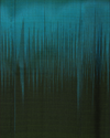 Deep Sea Blue Pure Handloom Silk Saree with Green Contrast Border & Striped Pallu
