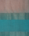 Aqua Teal & Champagne Beige Pure Silk Saree with Textured Zari Borders