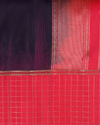 Navy Blue and Magenta Pure Silk Saree with Subtle Zari Weave