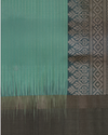 Mint Green and Antique Gold Pure Silk Saree with Temple Motif