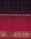 Blush Pink & Midnight Plum Pure Silk Saree with Woven Zari Checks