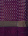 Dual-Tone Pure Silk Saree in Purple and Teal with Bold Zari Motifs