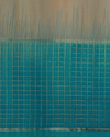 Beige Handloom Silk Saree with Teal Checks Border & Pallu