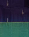 Emerald Green and Deep Violet Pure Silk Saree with Intricate Zari Work
