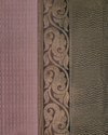 Pastel Pink Handloom Soft Silk Saree with Raindrop Motifs & Dark Green Contrast Border